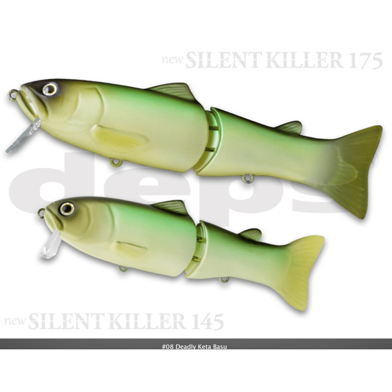 Deps Silent Killer 175|Deadly Keta Hasu |8|Clear Wakasagi |10|Nude Black |11|Chart Oikawa |30|Large Mouth |34|Deadly Scale |39|Pro Blue Shiner |40|Real Keta Hasu |93