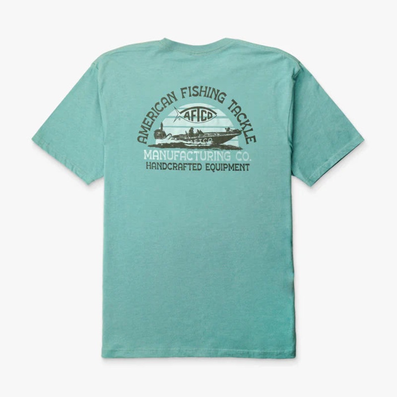 Aftco Skipping SS T-Shirt|Aquifer Heather|Charcoal Heather|L|XL|2X-Large|3X-Large
