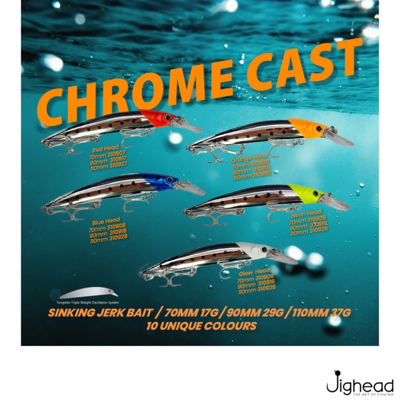Salt Bay Chrome Cast Sinking Jerk Bait | 90mm | 29g