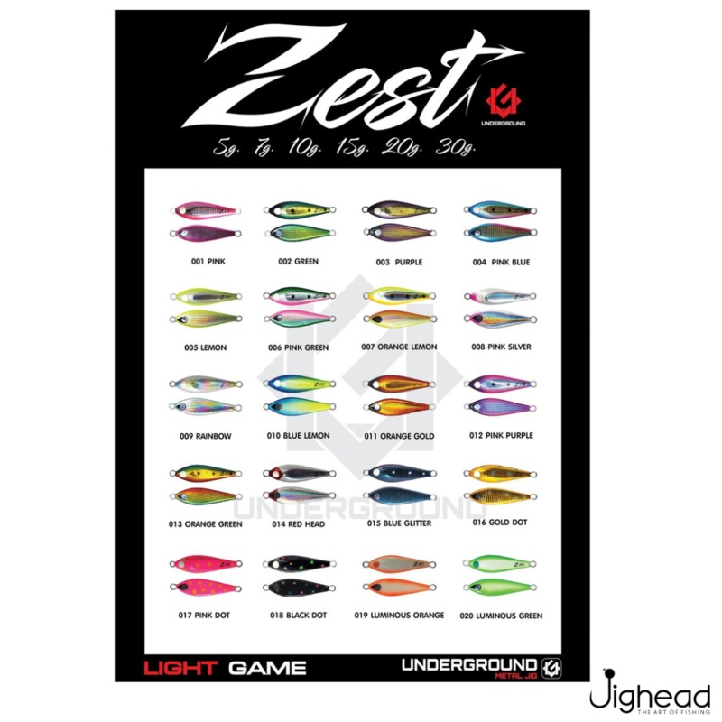 Underground Metal Jig Zest | 5g-30g