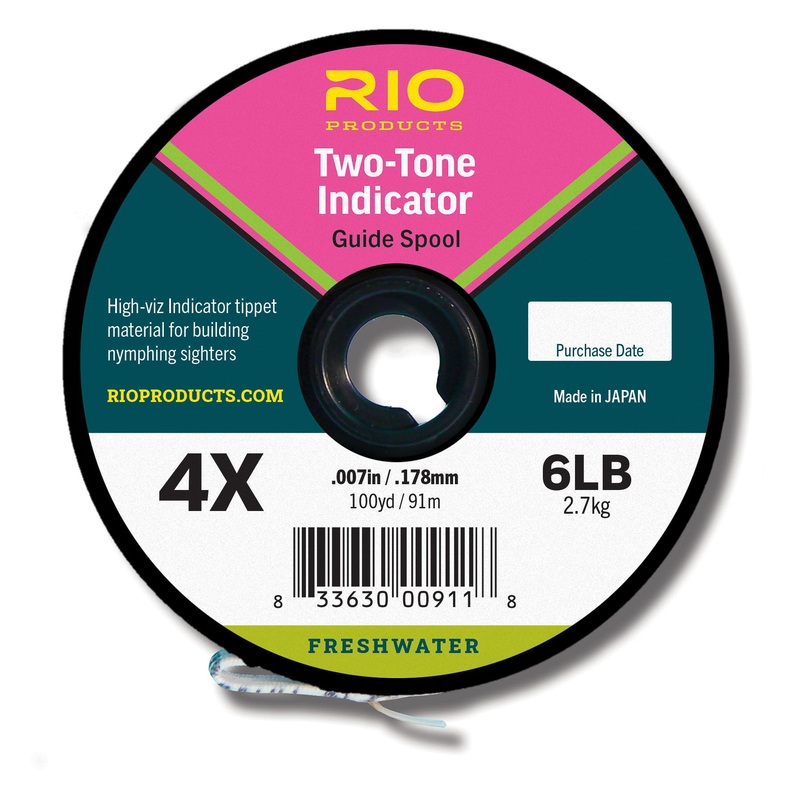 2Tone Indicator Tippet | RIO|Pink/Chartreuse|Black/White|30yds / 27.4m|100yds / 91.4m|2X|3X|4X|1X