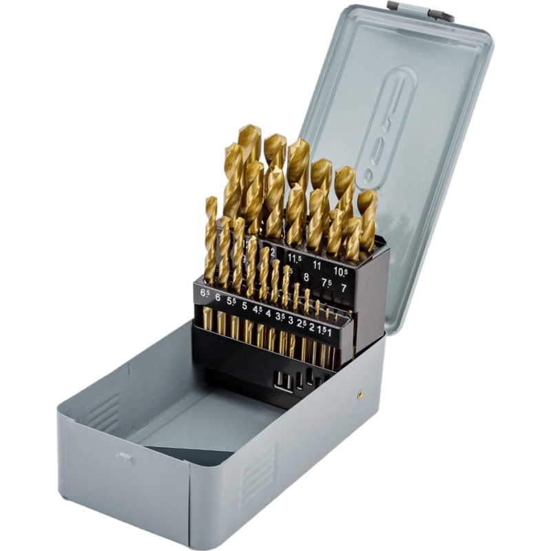 Borsett 19 deler HSS/Titanbelagt 1-10mm