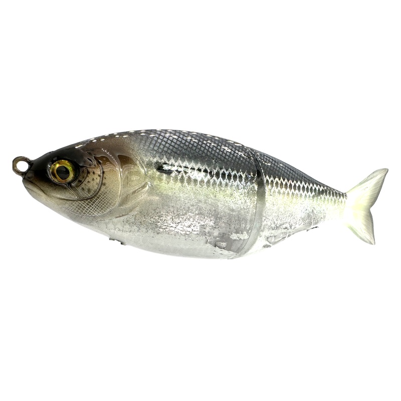 7 Shad Glide Bait|Ghost Gizzard w Holographic Foil|Black with Cut Foil Scales|Custom Paint Job!