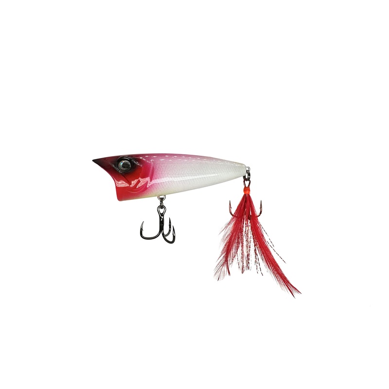 OSP Louder Popper Clone|Red Head w/ Red Feathers|Ghost Brim|Custom Paint Job!