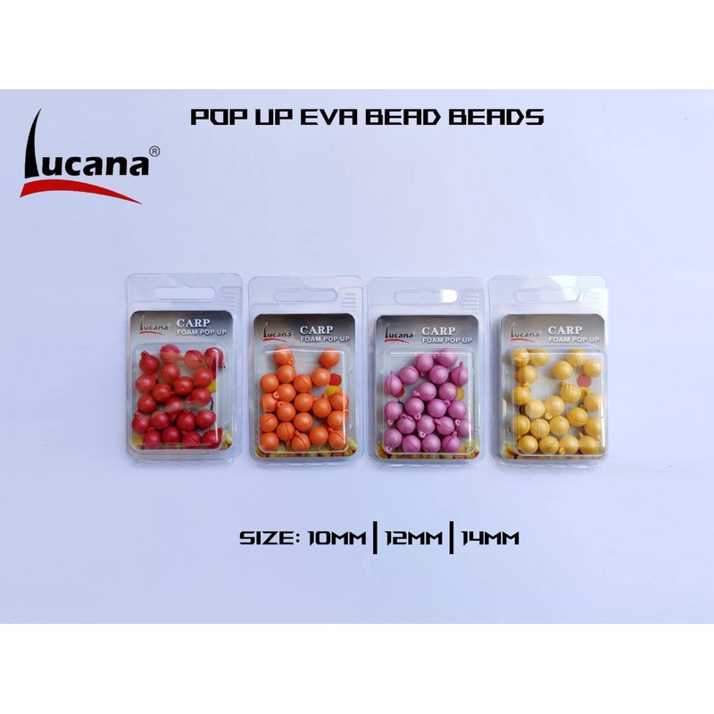 Lucana Carp Bead Beads|14mm|12mm|10mm|Yellow|Orange|Red|Green|Pink|12pcs|15pcs|20pcs