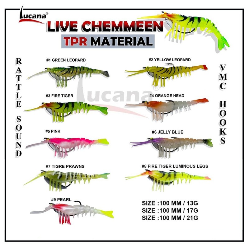 Lucana Live Chemmeen Shrimp Lure | Size: 10cm I 13-21g