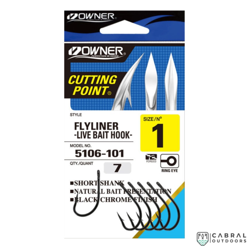 Owner 5106-101 Flyliner Live Bait Hook | Size : 1 | 7 pcs per pack