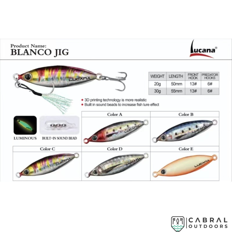 Lucana Blanco Slow Jig | 20g-30g | 50mm-55mm