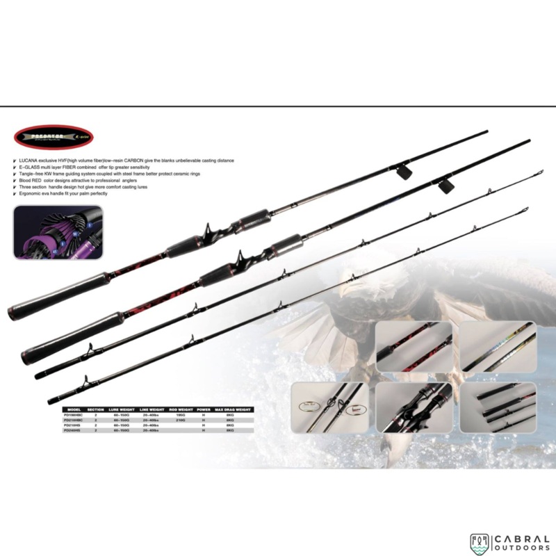 Lucana Predator 7ft-8ft Baitcasting Rod
