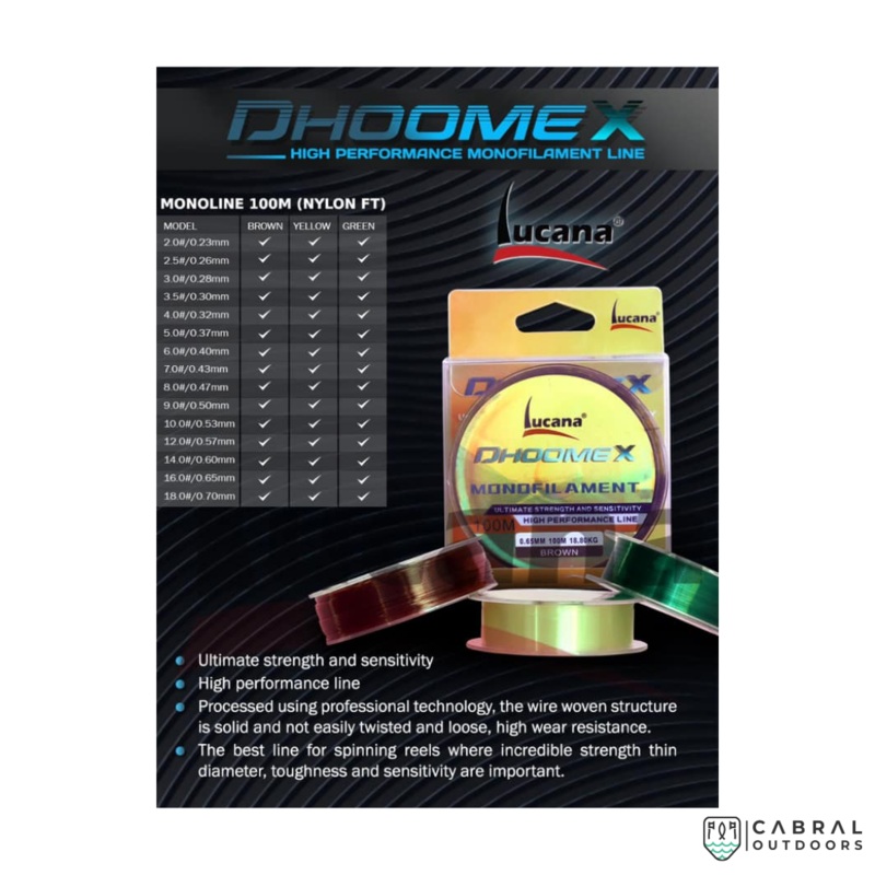 Lucana Dhoomex monofilament 100M line