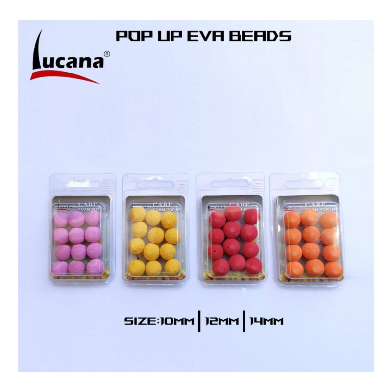 Lucana Carp Soft Beads|14mm(12pcs)|12mm(15pcs)|10mm(20pcs)|Yellow|Orange|Red|Pink|Green