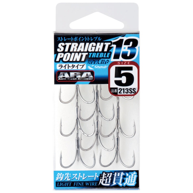 Shout Straight Point 13 Treble Hooks 213SS