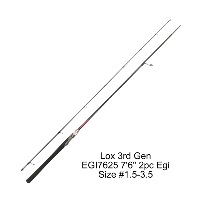 Lox Yoshi Gen III Egi Rod|EGI7625 7’6″ 2pc Egi Size |1.5-3.5|EGI8324 8’3″ 2pc Egi Size |1.8-4.0