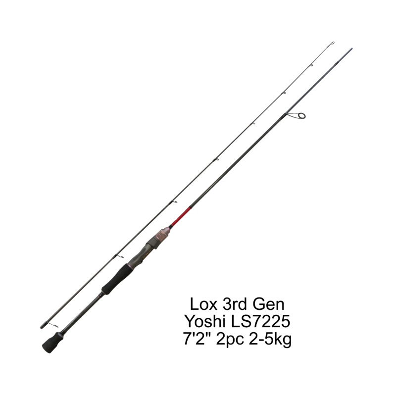 Lox Gen III Medium Spin Rod|Blade 7028 7’0″ 2pc 6-8kg|SP61025 6’10” 2pc 2-5kg|LS7225 7’2″ 2pc 2-5kg|SP7527 7’5″ 2pc 4-7kg|SP7925 7’9″ 2pc 2-5kg