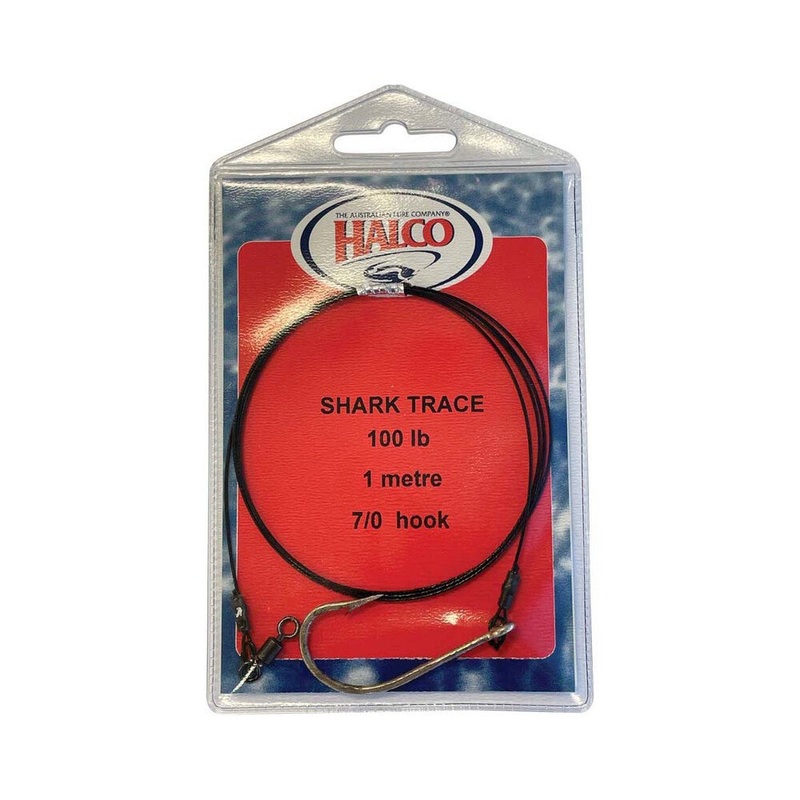 Halco Shark Trace 1m Pre Made|100lb |7/0 Hook|150lb |9/0 Hook