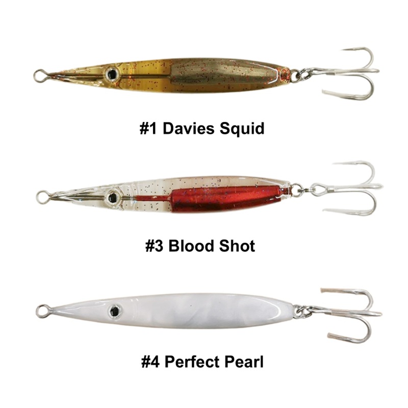 JAZ Lures Gardian 100mm||1 Davies Squid||3 Blood Shot||4 Perfect Pearl