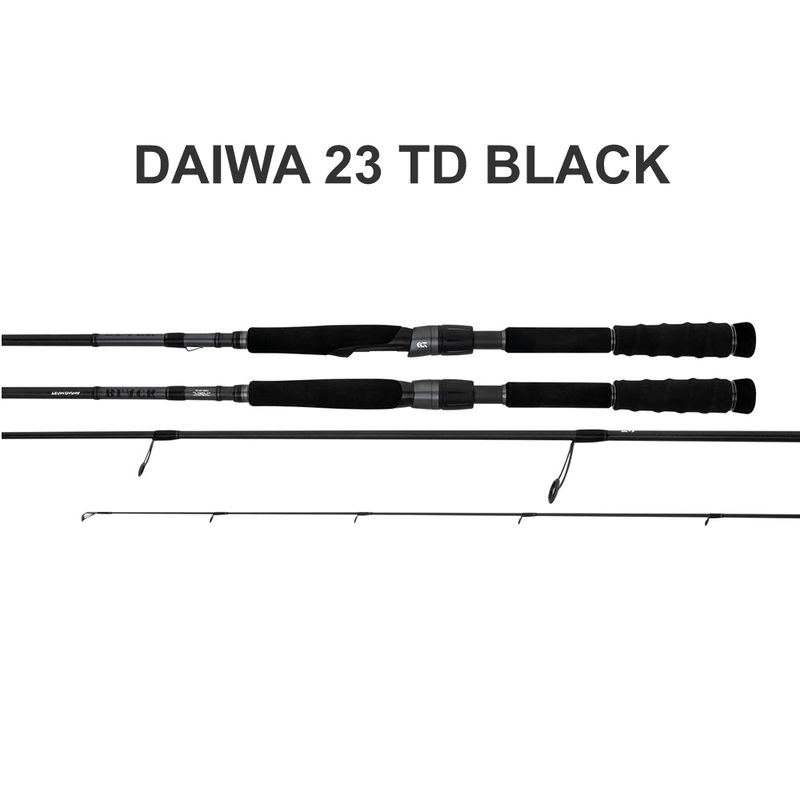 Daiwa 23 TD Black Spin Rods|Mangrove Masher 642MFS|Itchy Twitchy II 6102LFS|Drunknmonkies II 702ULFS|Scratchy II 702LFS|Wicked Weasel 702MLFS|Shake’N’Bake II 702MXS|Sugapop 782LFS|Paddlefish 742LXS|Macka 742MFS|Supercasta 762MHFS|Tang 782LRS|Slugger 802MH